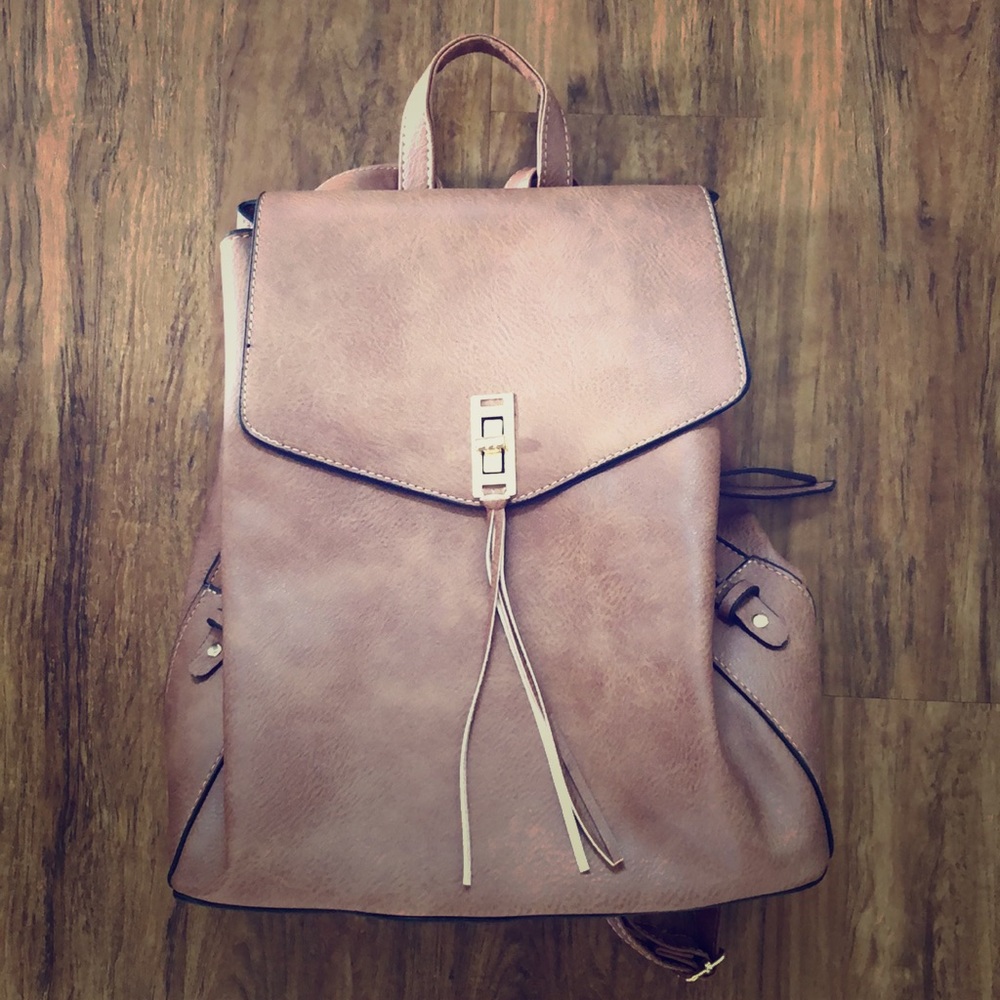 Faux leather fashion backpack purse